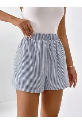 BELLA NOTTE Kadın Cepli Lastikli Poplin Toka Ve Şort