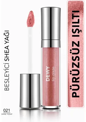 Flormar Dewy Lip Glaze Nemlendirici Etkili Yarı Transparan Dudak Parlatıcısı 021 Shine Today