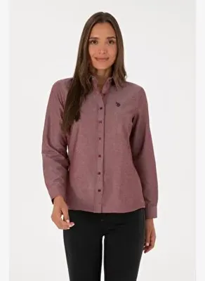 U.S. Polo Assn. Kadın Bordo Uzun Kollu Basic Gömlek 50316711-VR014