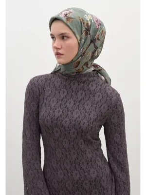 Fresh Scarfs Flower Rain Desen Pamuklu Viskon Eşarp Çağla Yeşili