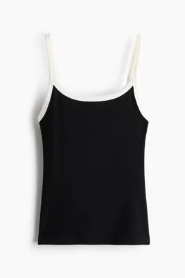 H&M Pamuklu ve Ribanalı Askılı Üst