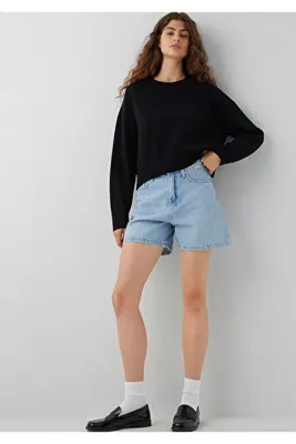 Mavi Siyah Basic Kazak Loose Fit / Bol Rahat Kesim 1710933-900