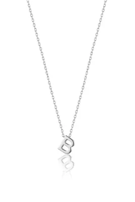 Söğütlü Silver Gümüş Rodyumlu Üç Boyutlu Minimal B Harf Kolye Sgtl11181b