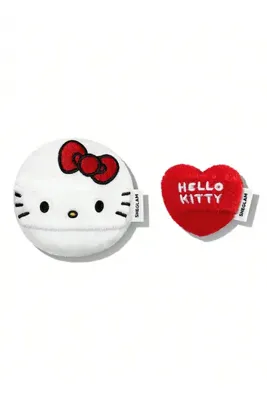 Sheglam Hello Kitty Cupid Cutie Kalp ve Yuvarlak Kadife Pudra Pufu 2'li Set