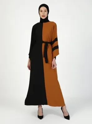 Filizzade Kuşaklı Salaş Ferace - Siyah Taba - Filizzade