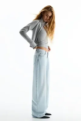 Bershka Yüksek bel barrel fit jean
