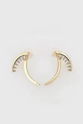 OPHRA Altın Kaplama Geometrik Taşlı Ear Hugger Küpe - Fuse