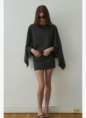 Suud Collection Füme Lola Düşük Bel Mini Etek