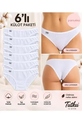Tutku 6'lı Beyaz Bikini Külot