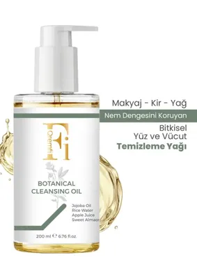 Qremfi Botanical Cleansing Oil - Makyaj, Yüz ve Vücut Bitkisel Temizleme Yağı 200 ml