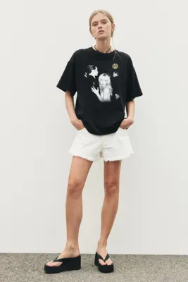 H&M Baskılı Oversize Tişört