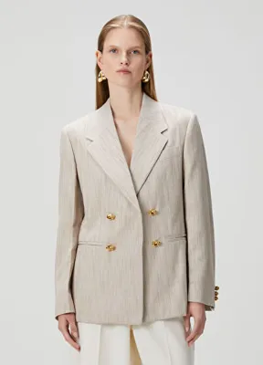 Bottega Veneta Bej Kruvaze Ceket