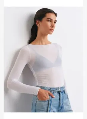 Dilvin Kadın Kayık Yaka Kaşmir Karışımlı Ultra Hafif Modal Beyaz Bluz32122