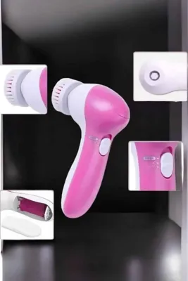 ZERO LAND Tnabilir - 909 - Yüz Temizleme Cihazı Masaj, Peeling, Temizlik - Spt-gld - 5 Başlıklı
