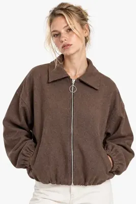 HAKKE Kadın Fermuarlı Basic Bomber MONT