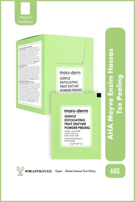 Maru.Derm AHA Meyve Enzim Hassas Toz Peeling 60 G (Azelaik Asit 0,8%+Laktik Asit 1%+Malik Asit 0.5%)
