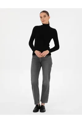 Pierre Cardin Siyah Slim Fit Balıkçı Yaka Basic Kazak 50315747-VR046