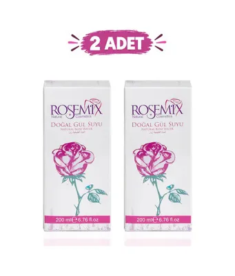 Rosemix 162 - - Doğal Gülsuyu 200 Ml Cam Şişe - 2 Adetlik - Csmo-tex - Set Ürün