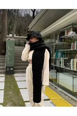 AidaAstrid Puffy El Örgüsü Atkı (60 farklı renk seçeneği )