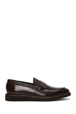 Derimod Erkek Kahverengi Deri Casual Loafer