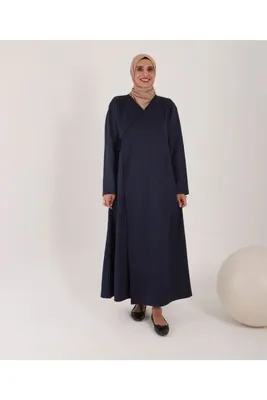 AYSUN TEKSTİL Kadın Pamuklu Kumaştan Geniş Kesim Yandan Bağlamalı Namaz Elbisesi & Namazlık & Sabahlık