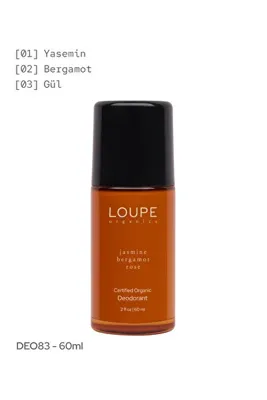 Loupe Organics Deo83 60 ml | Bioaktif Deodorant. Sertifikalı Organik. %100 Doğal | Yasemin. Bergamot. Gül.