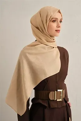 ARMİNE Şık Modern Pamora Şal Bej Renkli Günlük Şal ve Pratik Kullanım için Uygun Şal