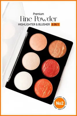 Nera Classy 6in1 Fine Powder Hıghlıghter & Blusher - Aydınlatıcı Palet Highlighter