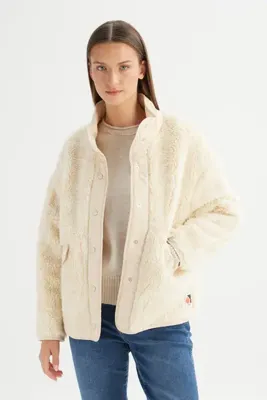 Wrangler Regular Fit Normal Kesim Desenli Bej Sherpa Ceket