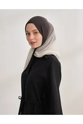 Armanda MÜSLİN BİYELİ DEGRADE ŞAL - SİYAH-KREM