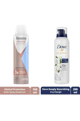 Rexona Clinical Protection Kadın Sprey Deodorant 150 ml Dove Duş Köpüğü Deeply Nourishing 200 ml