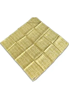 Armine Sarı Geometrik Desen Sura İpek Eşarp 9174 - 07