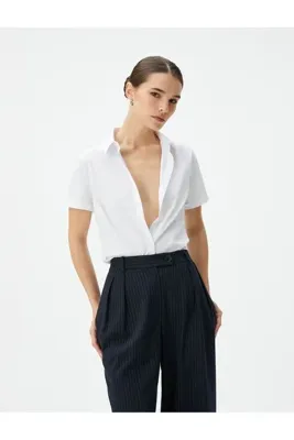 Koton Kısa Kollu Gömlek Klasik Slim Fit Düğmeli