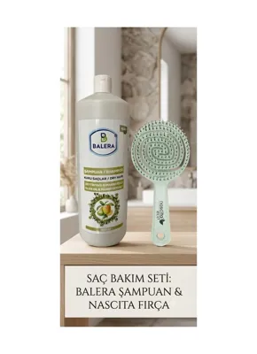 BALERA Şampuan Kuru Saçlar İçin Zeytinyağı&mango Özlü 1000ml Pro Saç Fırçası Hediyeli