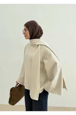 MODA AKSA 505 ŞAL DETAY BLUZ Ekru