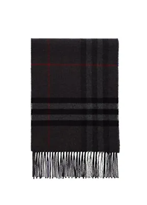 Burberry Double Ekd Gri Kaşmir Kadın Atkı