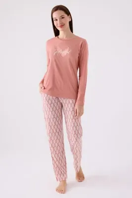 Arnetta Kadın Pembe Uzun Kol Pijama Takım