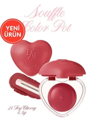 Fumeyabi Yoğun Pigment Sunan Köpük Yapıda Kadife Bitişli Ruj & Allık Souffle Color Pot 23 Fog Cherry