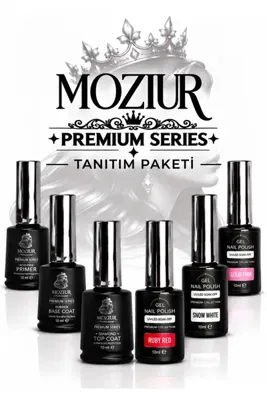 Moziur Premium Series | Primer Rubber Base Diamond Top Coat ve 3 Renk Kalıcı Oje