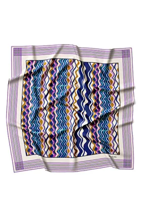 Braelyn London Rhythm Wave Twill Desenli İpek Kadın Eşarp 