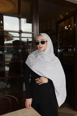 Jawel Kare Geometrik Desenli Jakar Şal