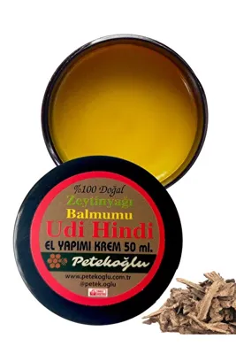 Petekoğlu (50ml) Udi Hindi Krem Doğal Balmumu Udi Hindi Yağı Kremi Merhemi Kusti Bahri Öd Ağacı Kremi