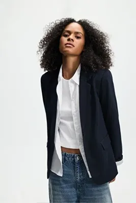 LEFTIES KADIN Çizgili manşetli blazer