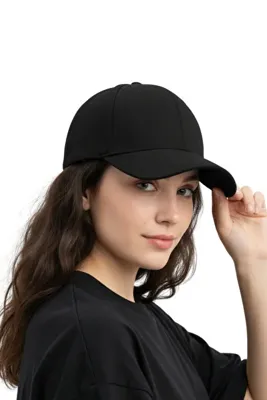 moda nokta Basic Şapka - Siyah %100 Pamuk Gabardin Unisex Model