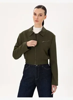 Pierre Cardin Haki Crop Top Ceket50290809-VR027