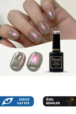 Misyul UV Led Kalıcı Oje Nail Art 15 ml Dynamic Disco Cat Eye Dc10