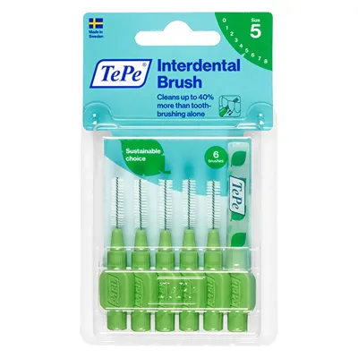 TePe Blister Arayüz Fırçası 0.8 mm Yeşil 6'lı Paket