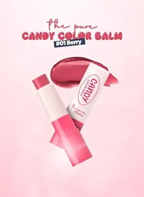 MISSHA Dudakları Nemlendiren Parlak Bitişli Renkli Dudak Balmı A'PIEU The Pure Candy Color Balm No.01 Berry