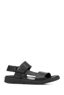 Derimod Geox Erkek Siyah Xand 2s Deri Sandalet