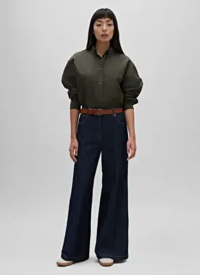 Aspesi Lacivert Kadın Düz Denim Pantolon G 0160 G371